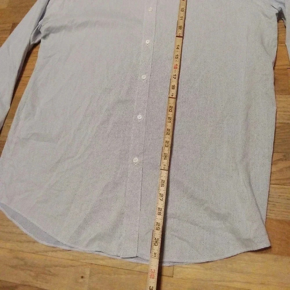 Psycho Bunny Button Up Shirt 17 1/2 34-35 Modern Fit Stretch Blue Dots - Picture 5 of 11